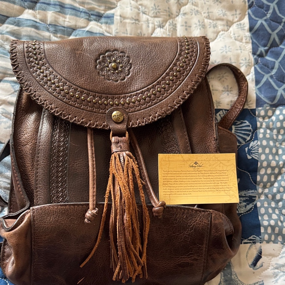 Patricia Nash Dark Brown Leather Backpack